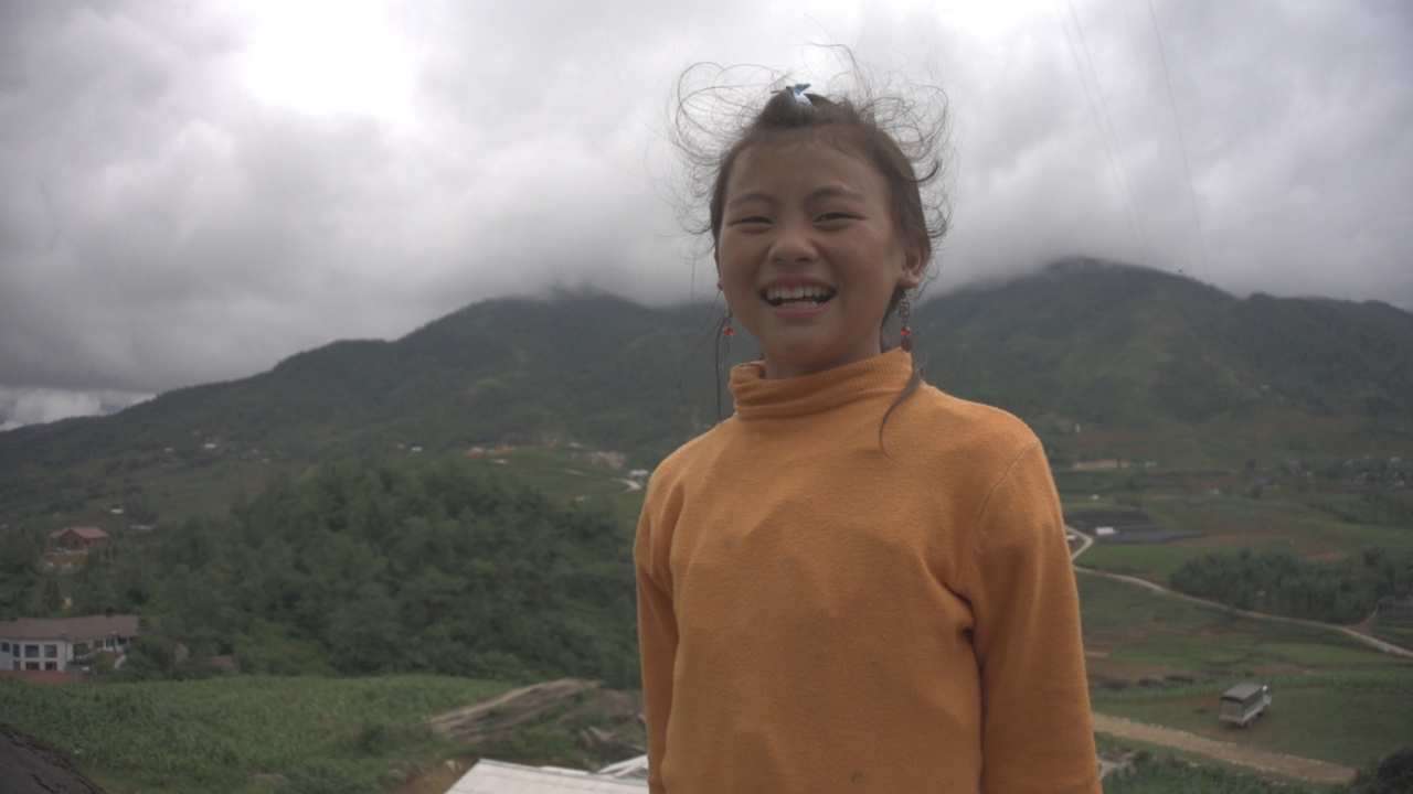 a girl smiling